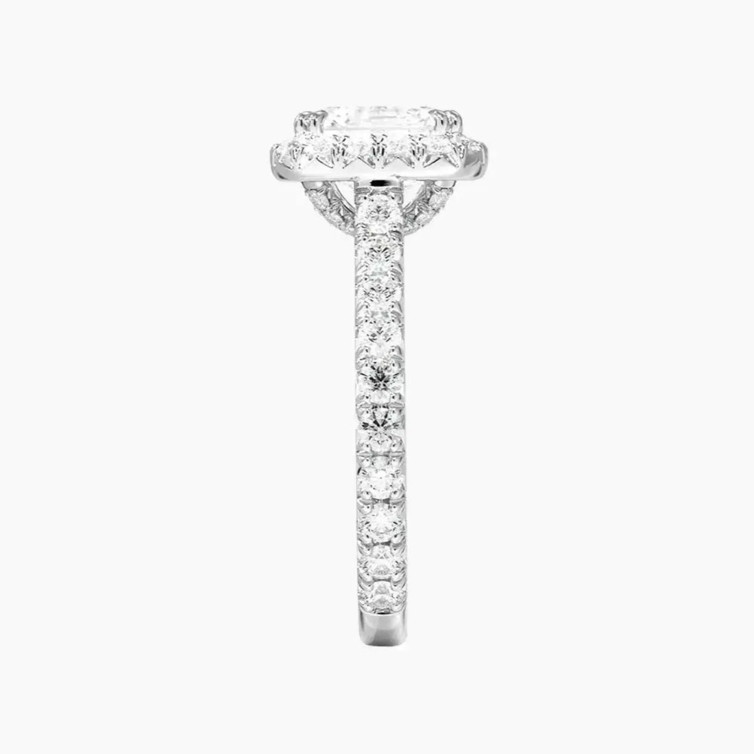 Ophelia Asscher Hidden Halo Diamond Ring Setting in 18K Yellow Gold