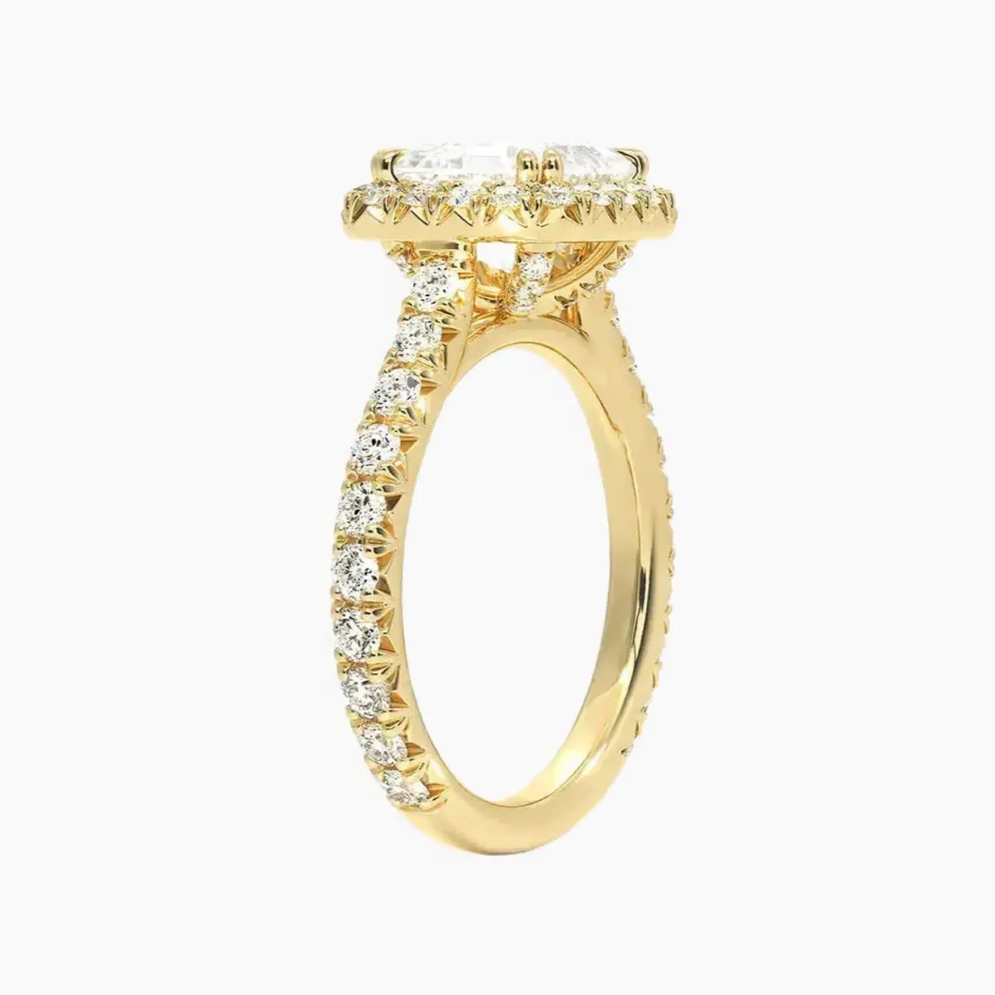 Ophelia Asscher Hidden Halo 2 Carat Lab Grown Diamond Engagement Ring in 14K White Gold