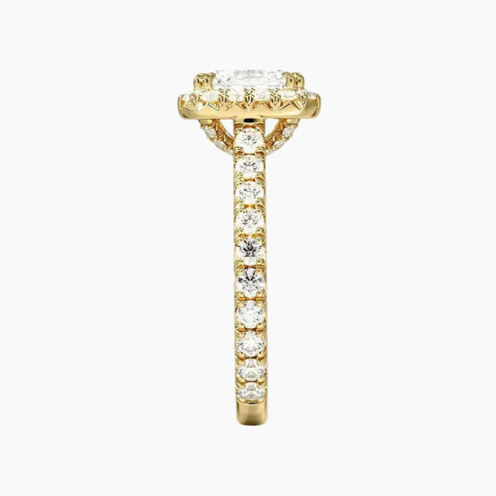Ophelia Asscher Hidden Halo 1 Carat Lab Grown Diamond Engagement Ring in 18K Rose Gold