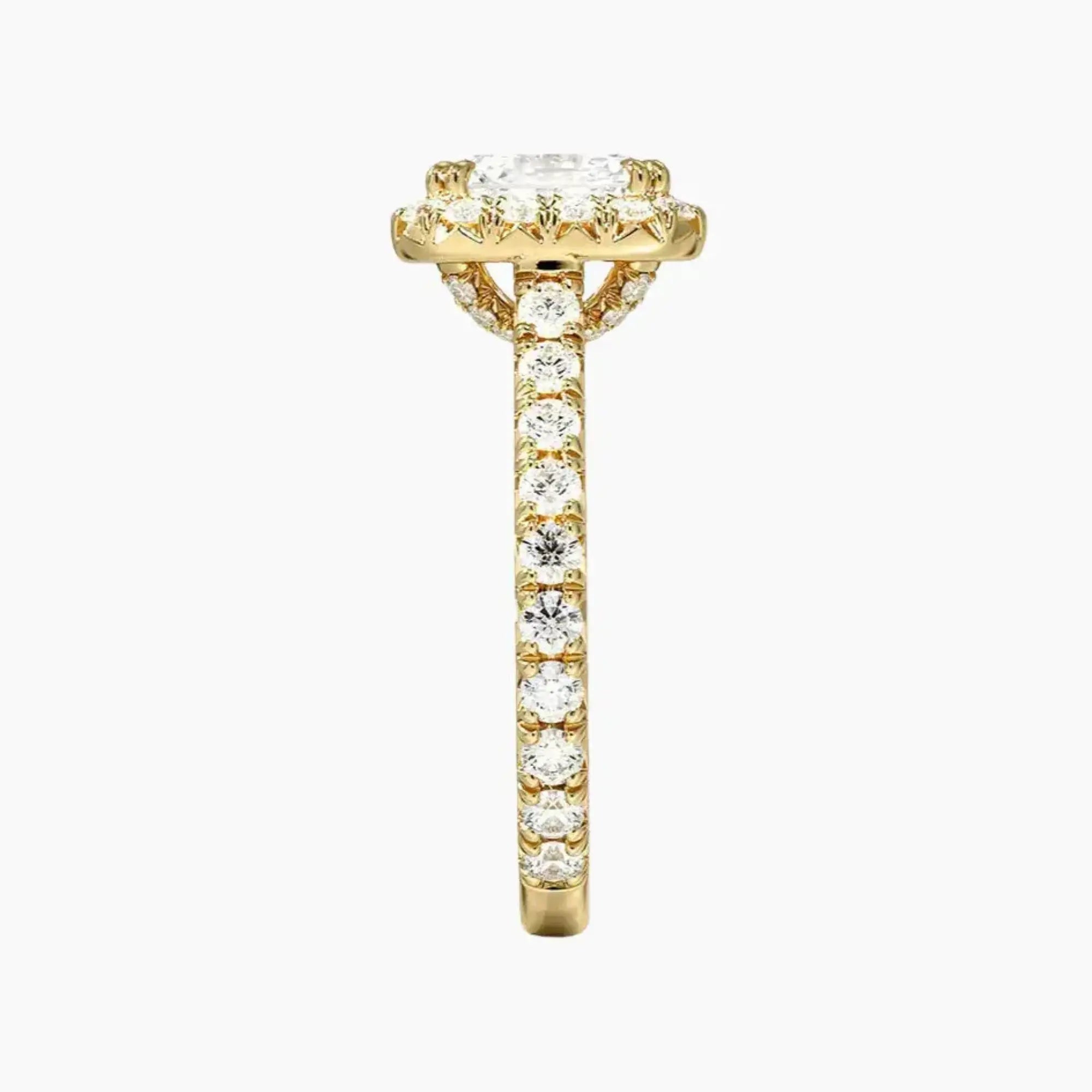 Ophelia Asscher Hidden Halo 3 Carat Lab Grown Diamond Engagement Ring in 18K White Gold