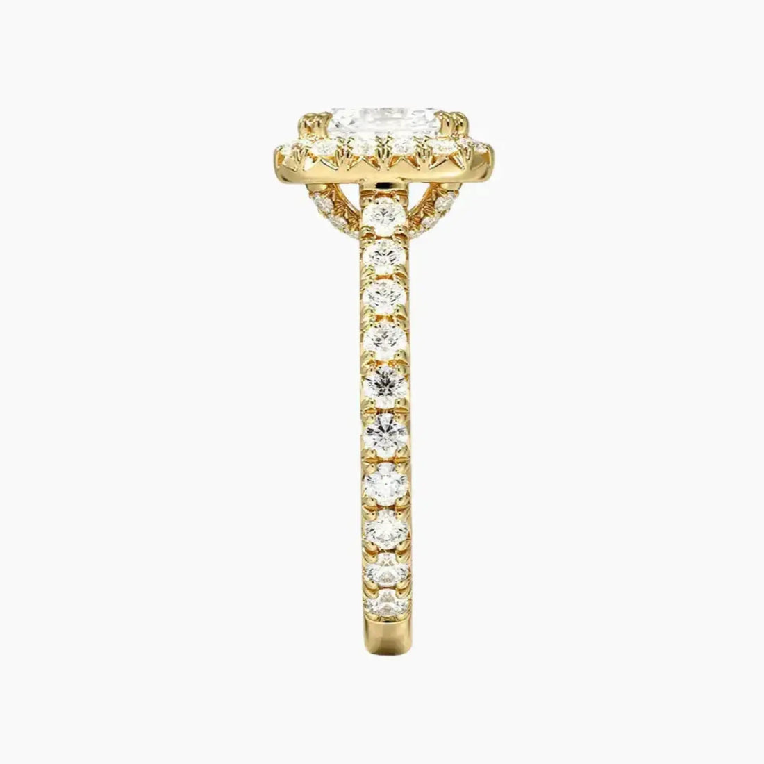 Ophelia Asscher Hidden Halo 1 Carat Lab Grown Diamond Engagement Ring in 14K Yellow Gold