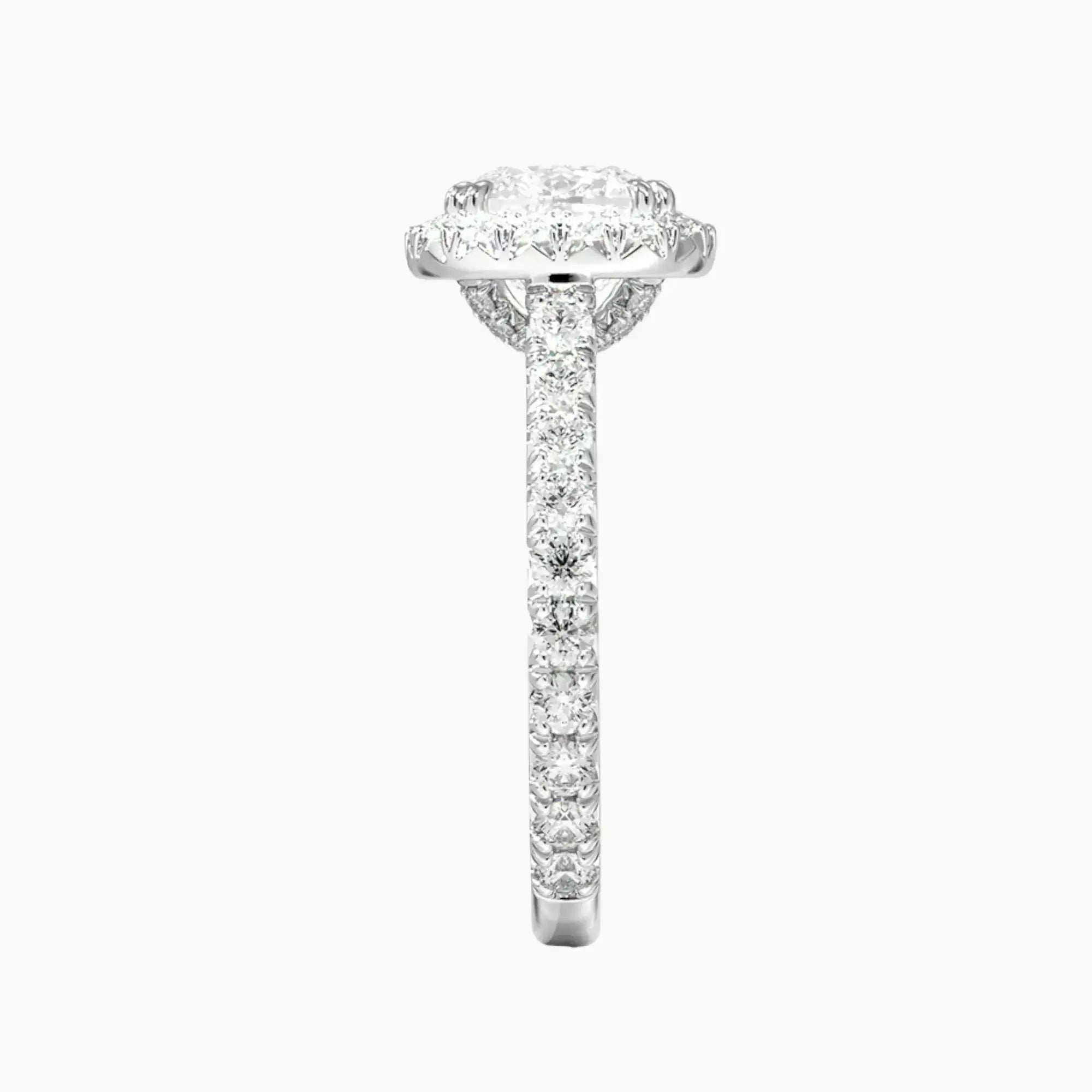Ophelia Cushion Hidden Halo 1 Carat Lab Grown Diamond Engagement Ring in 18K Rose Gold