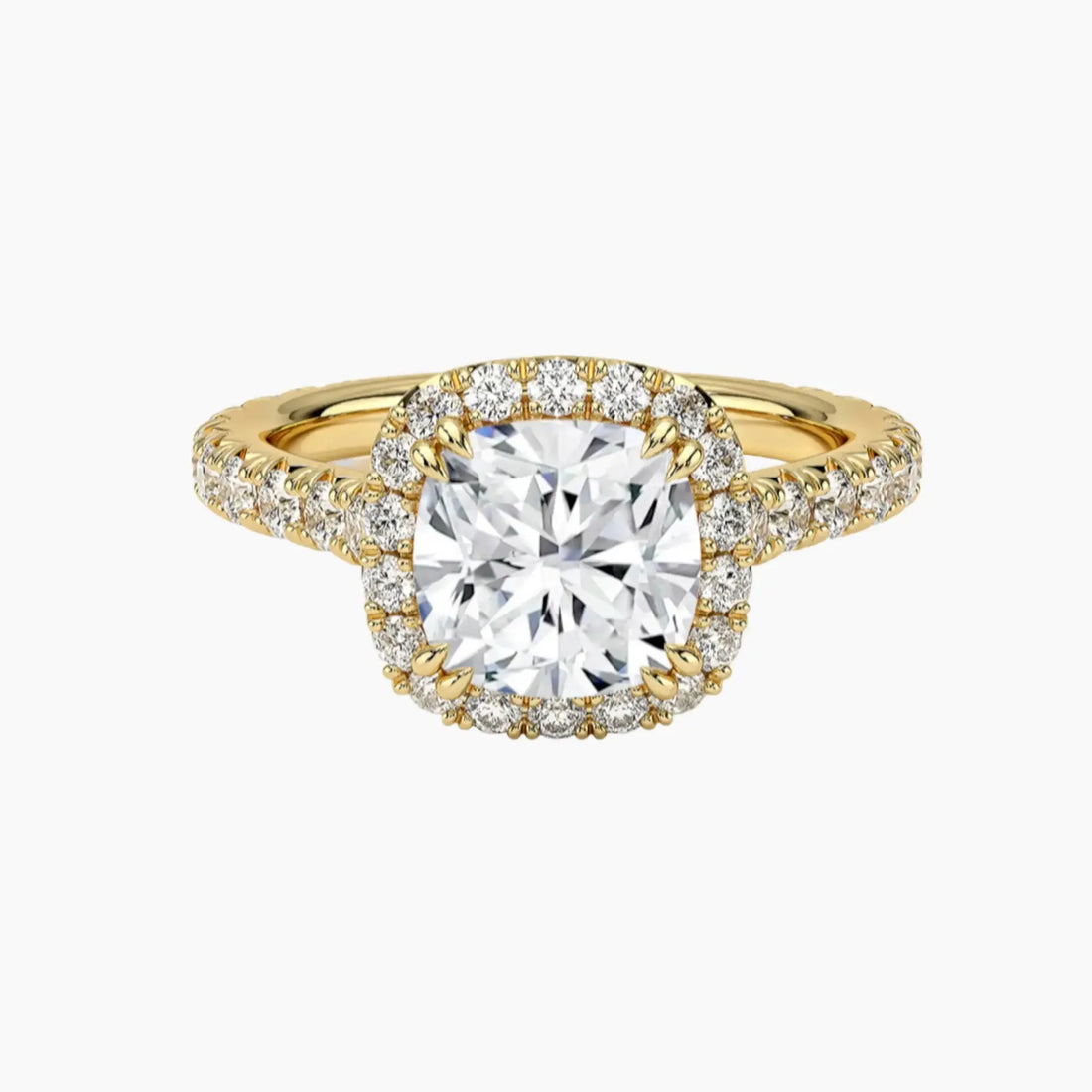 Ophelia Cushion Hidden Halo 1.5 Carat Lab Grown Diamond Engagement Ring in 14K Rose Gold