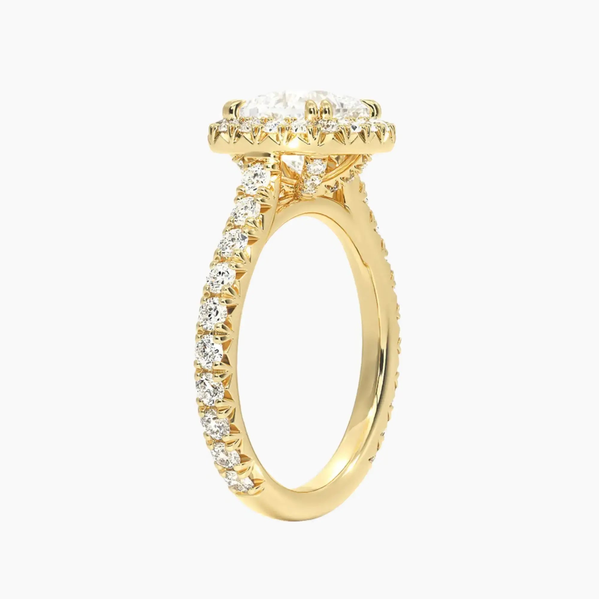 Ophelia Cushion Hidden Halo 1.5 Carat Lab Grown Diamond Engagement Ring in 18K White Gold