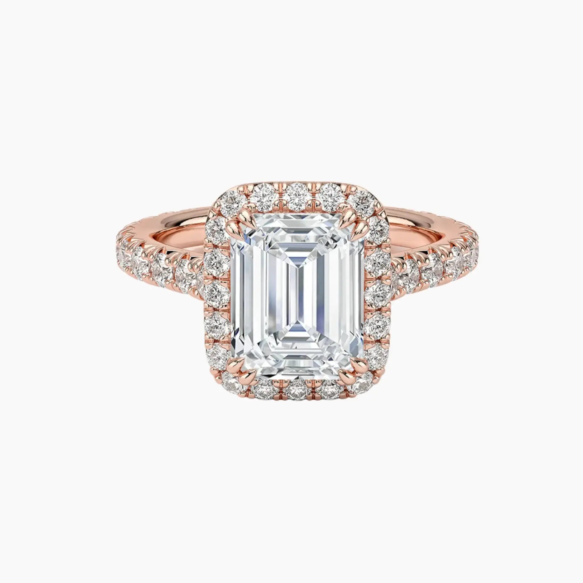 Ophelia Emerald Hidden Halo 2.5 Carat Lab Grown Diamond Engagement Ring in 14K Yellow Gold