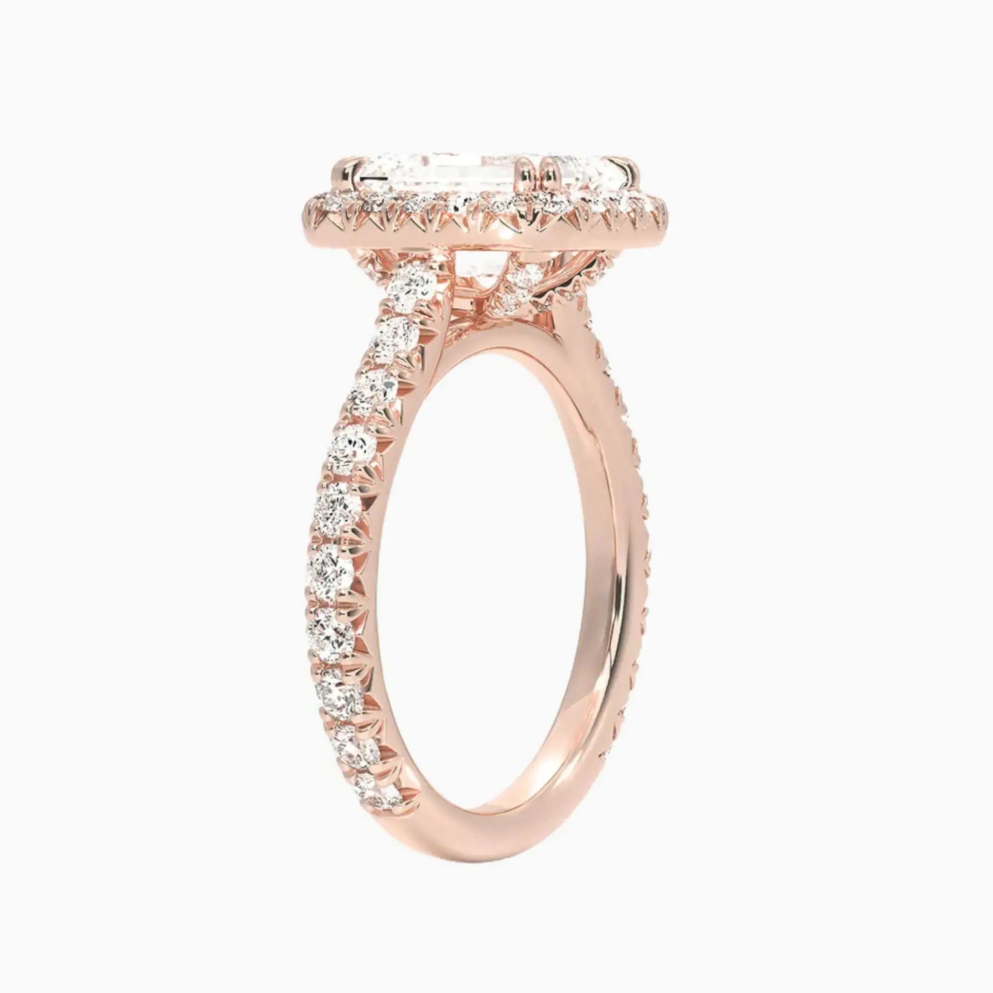 Ophelia Emerald Hidden Halo 1.5 Carat Lab Grown Diamond Engagement Ring in 14K White Gold