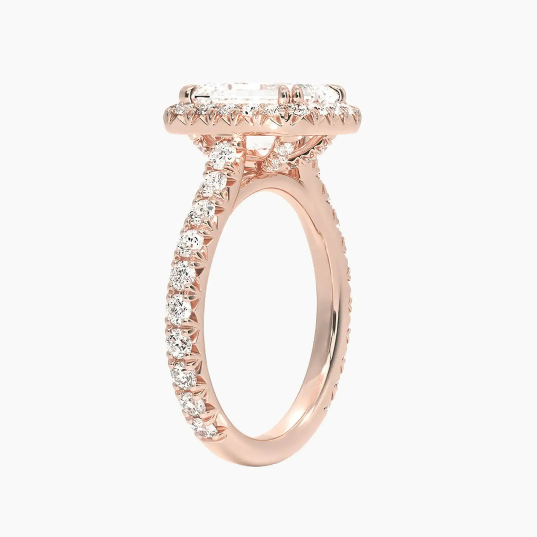 Ophelia Emerald Hidden Halo 2 Carat Lab Grown Diamond Engagement Ring in 14K Yellow Gold