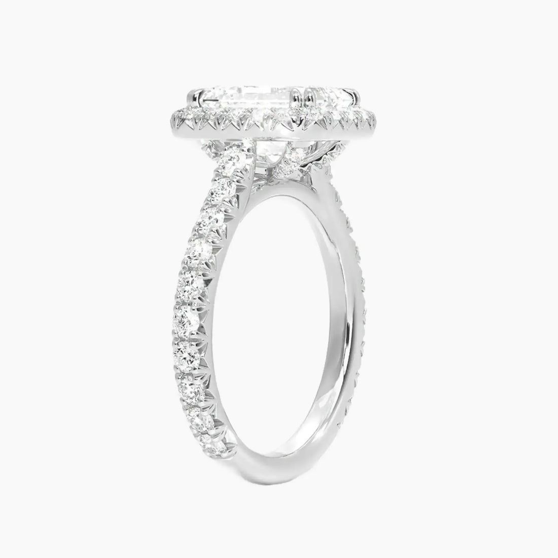 Ophelia Emerald Hidden Halo 2.5 Carat Lab Grown Diamond Engagement Ring in 14K Yellow Gold