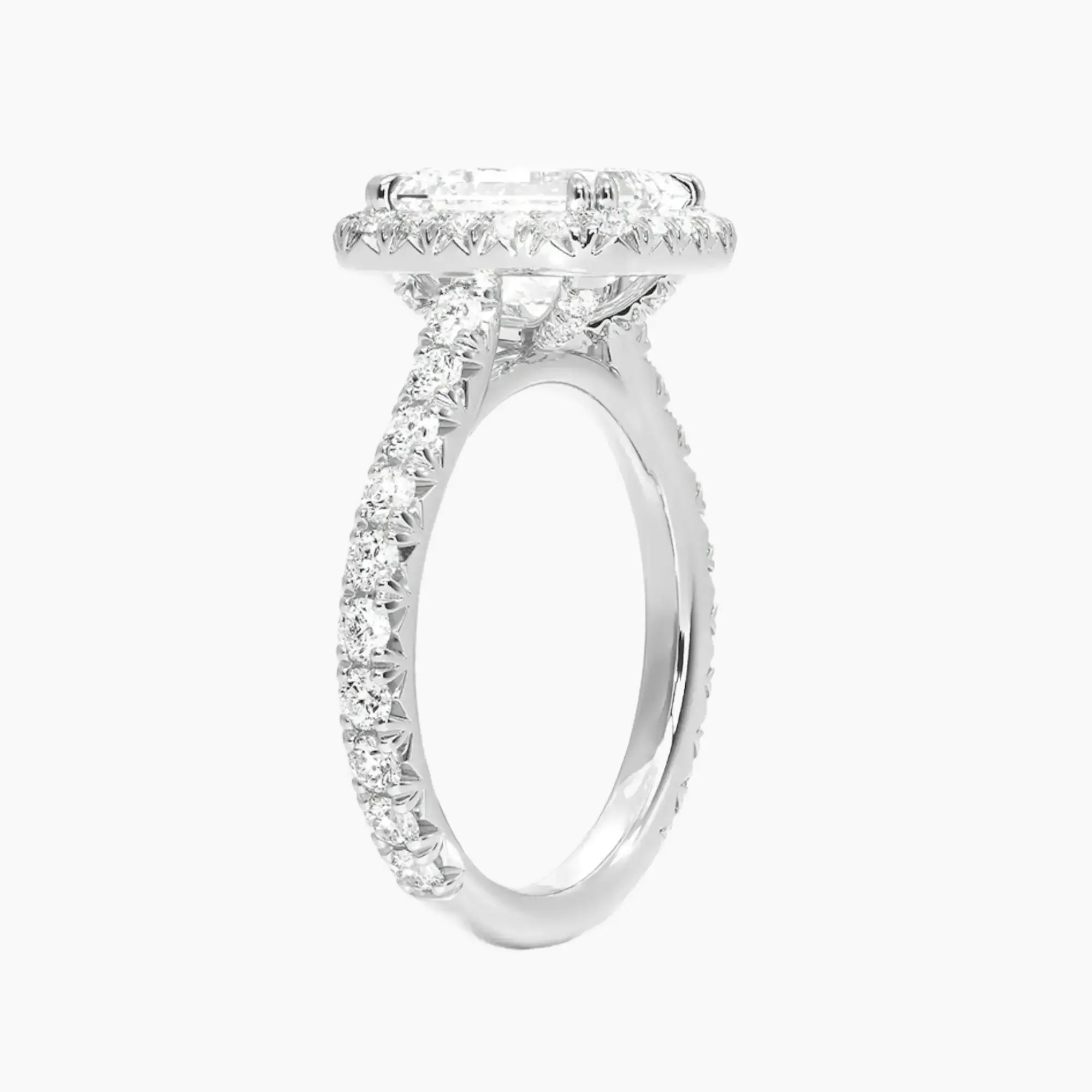 Ophelia Emerald Hidden Halo 2 Carat Lab Grown Diamond Engagement Ring in 14K Rose Gold