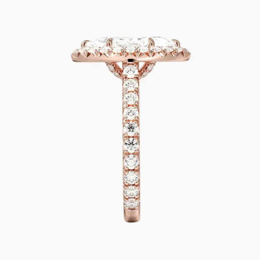 Ophelia Marquise Hidden Halo Diamond Ring Setting in 14K Yellow Gold
