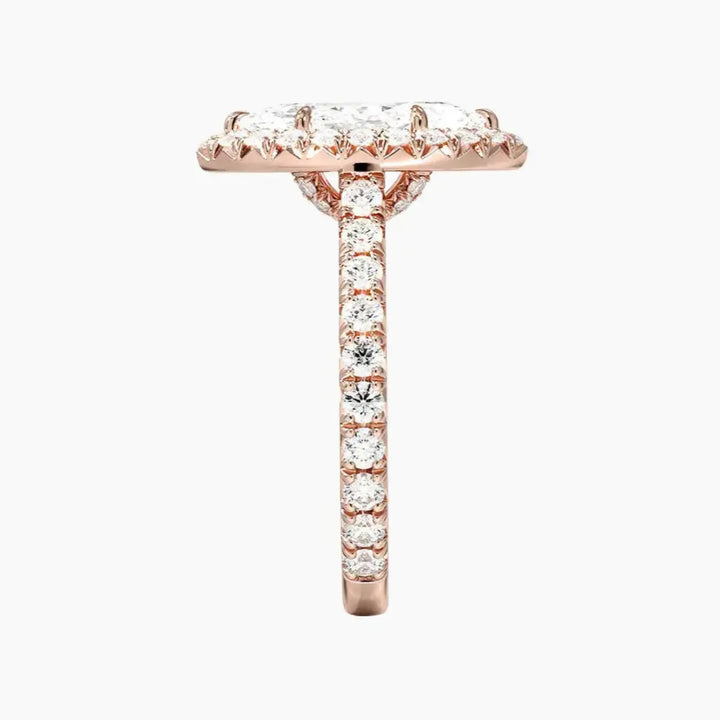 Ophelia Marquise Hidden Halo 2 Carat Lab Grown Diamond Engagement Ring in 18K White Gold