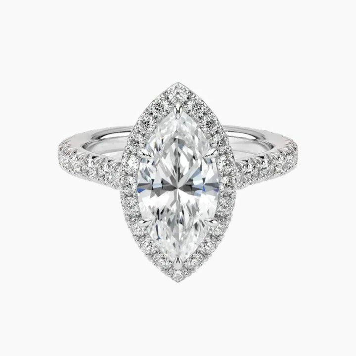 Ophelia Marquise Hidden Halo 1 Carat Lab Grown Diamond Engagement Ring in 14K White Gold