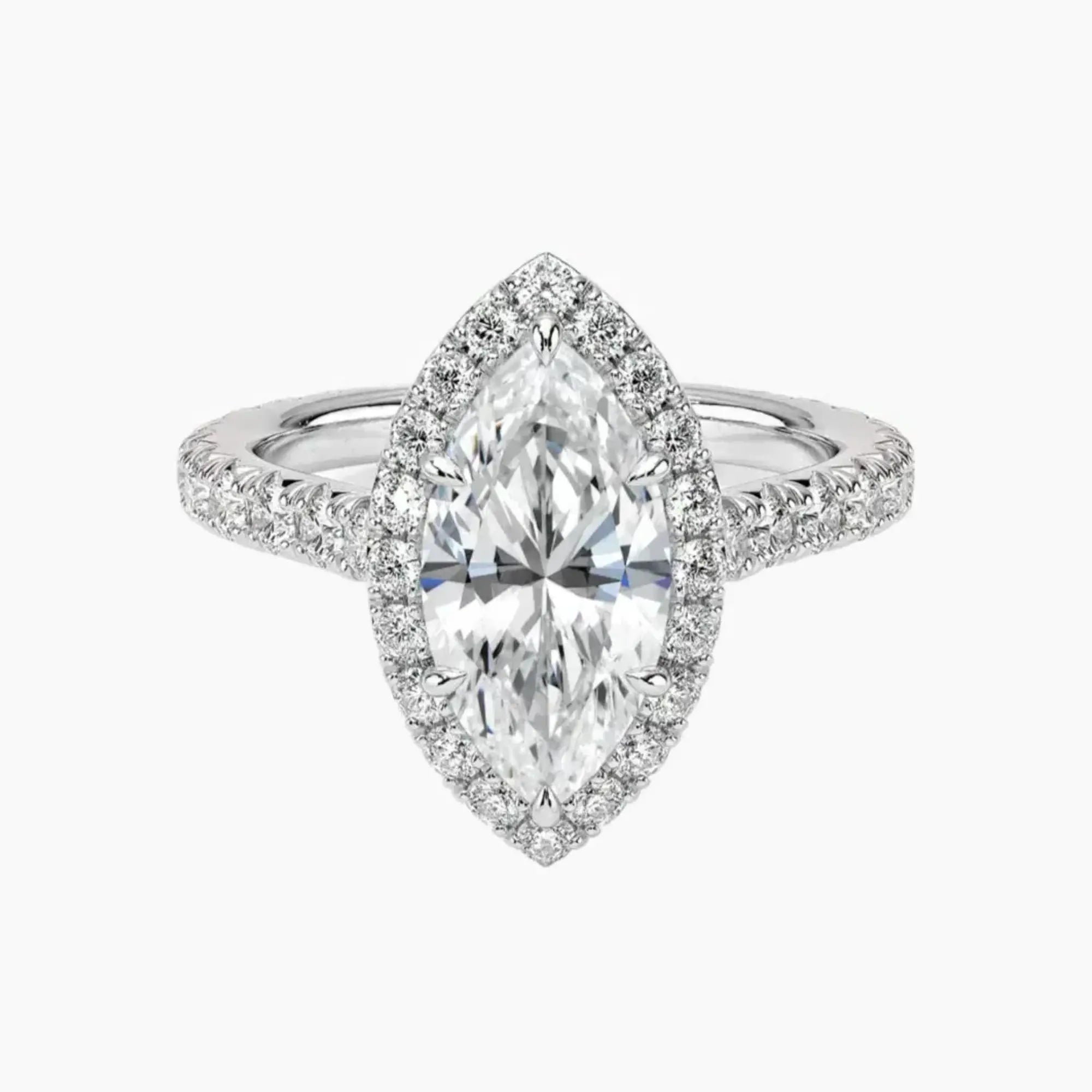 Ophelia Marquise Hidden Halo 1.5 Carat Lab Grown Diamond Engagement Ring in 14K Rose Gold