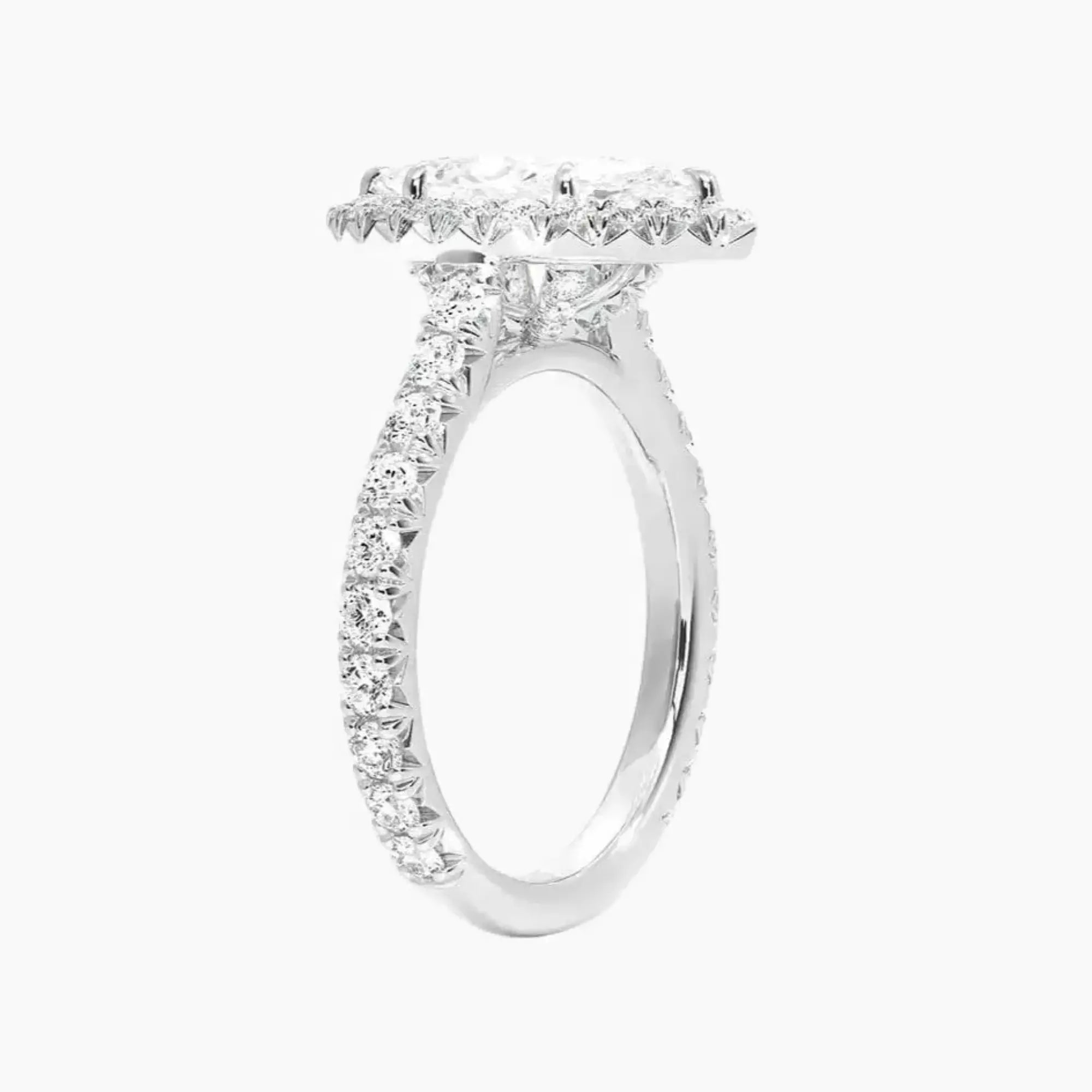 Ophelia Marquise Hidden Halo 2 Carat Lab Grown Diamond Engagement Ring in 18K Rose Gold