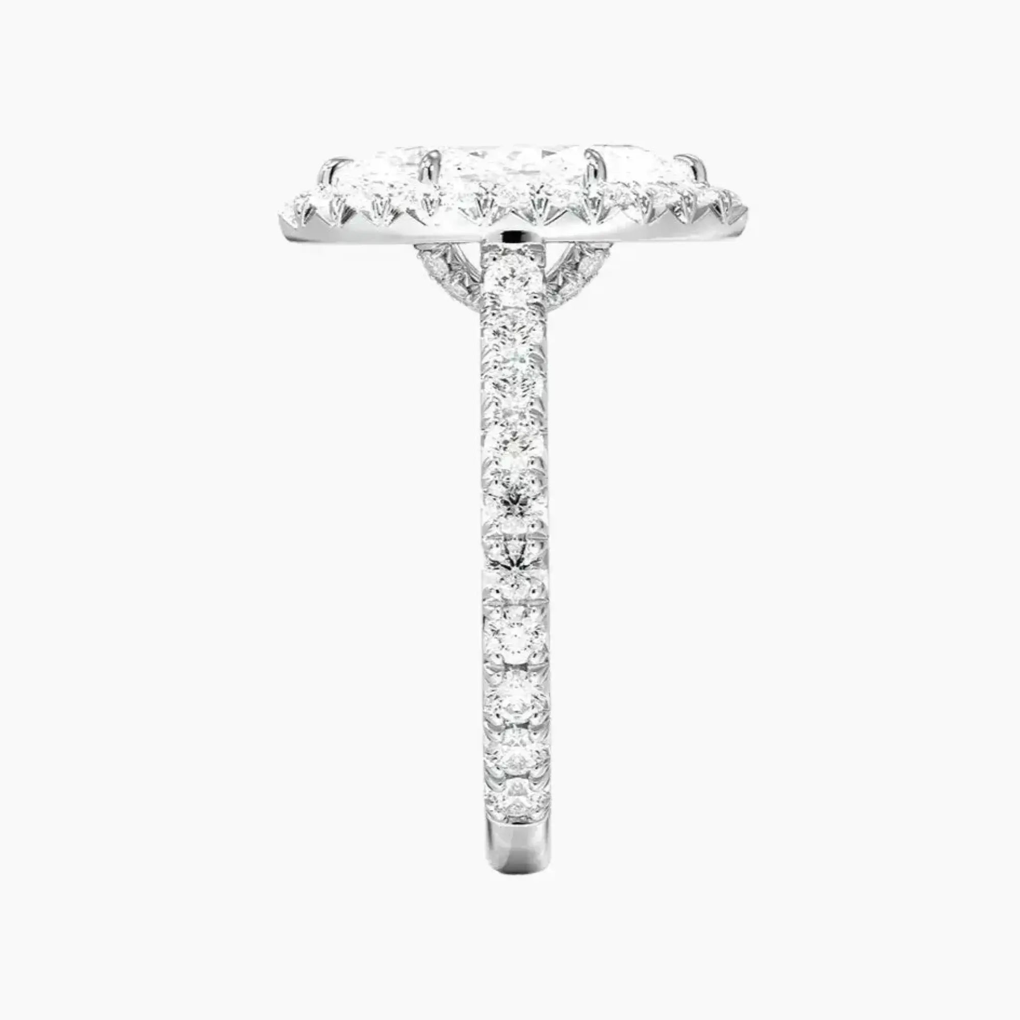 Ophelia Marquise Hidden Halo 1 Carat Lab Grown Diamond Engagement Ring in 18K White Gold