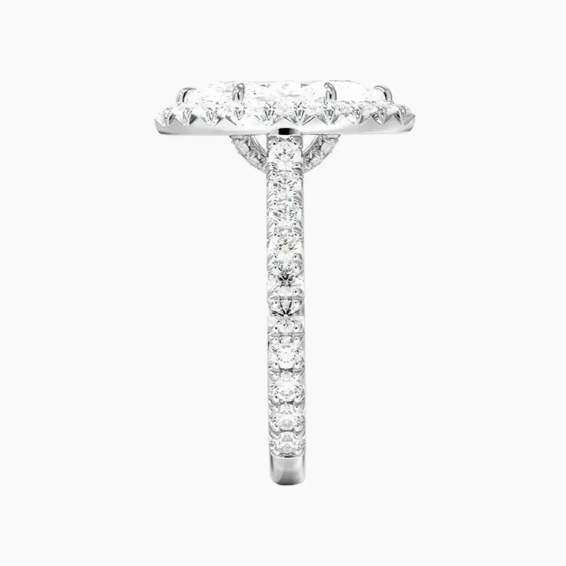Ophelia Marquise Hidden Halo 2.5 Carat Lab Grown Diamond Engagement Ring in 14K White Gold