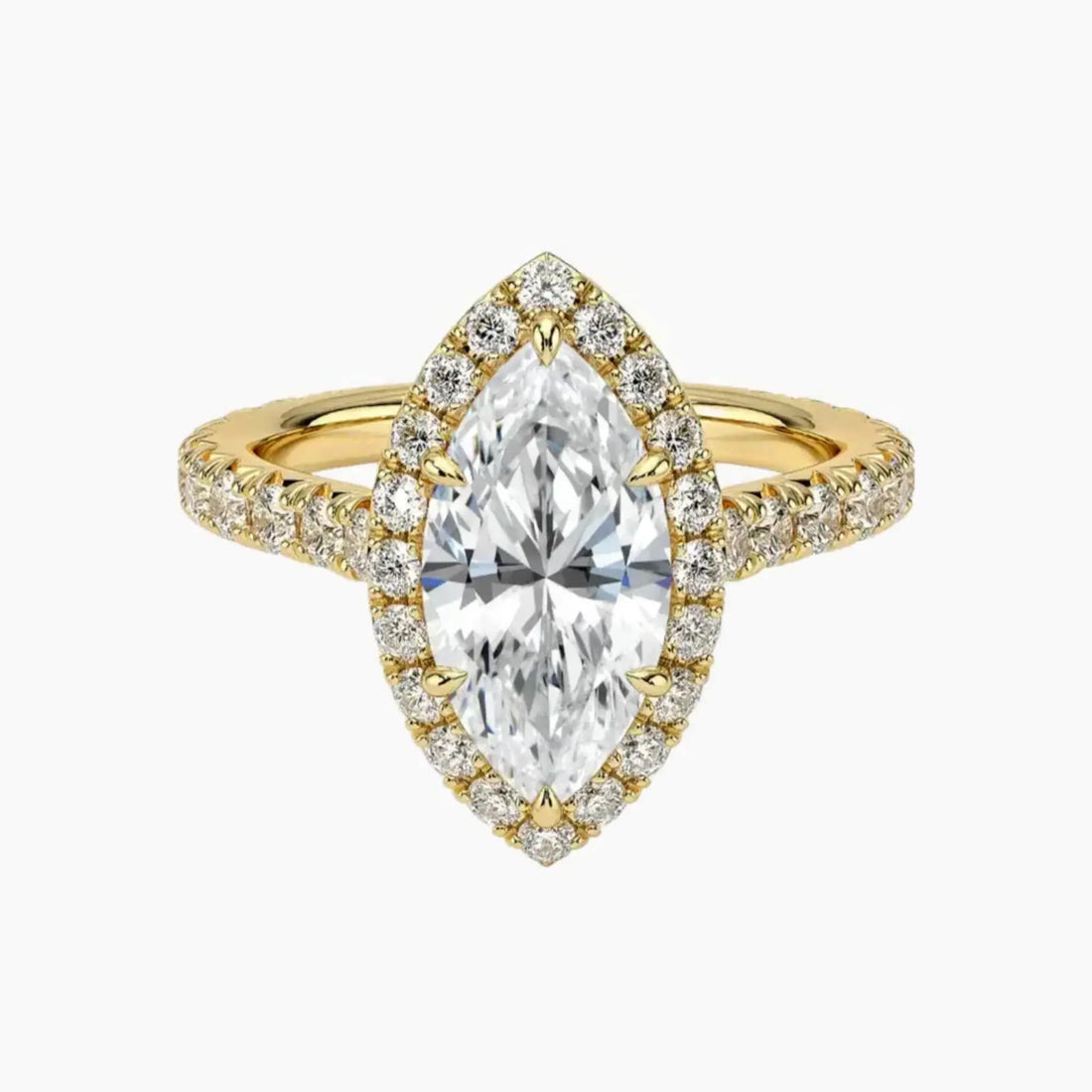 Ophelia Marquise Hidden Halo 2.5 Carat Lab Grown Diamond Engagement Ring in 14K Rose Gold