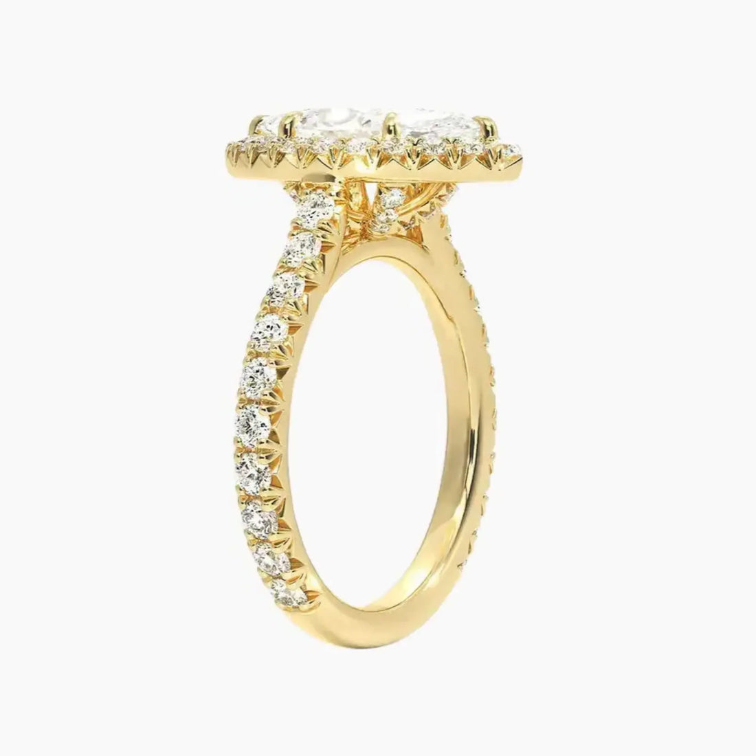 Ophelia Marquise Hidden Halo 1.5 Carat Lab Grown Diamond Engagement Ring in 18K Rose Gold
