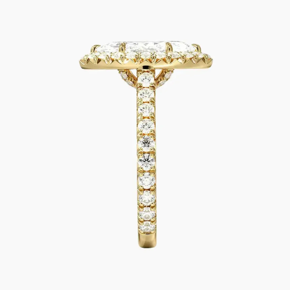 Ophelia Marquise Hidden Halo Diamond Ring Setting in 14K White Gold