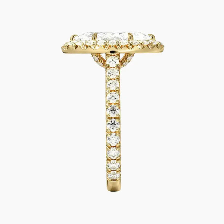 Ophelia Marquise Hidden Halo 2.5 Carat Lab Grown Diamond Engagement Ring in 18K Rose Gold