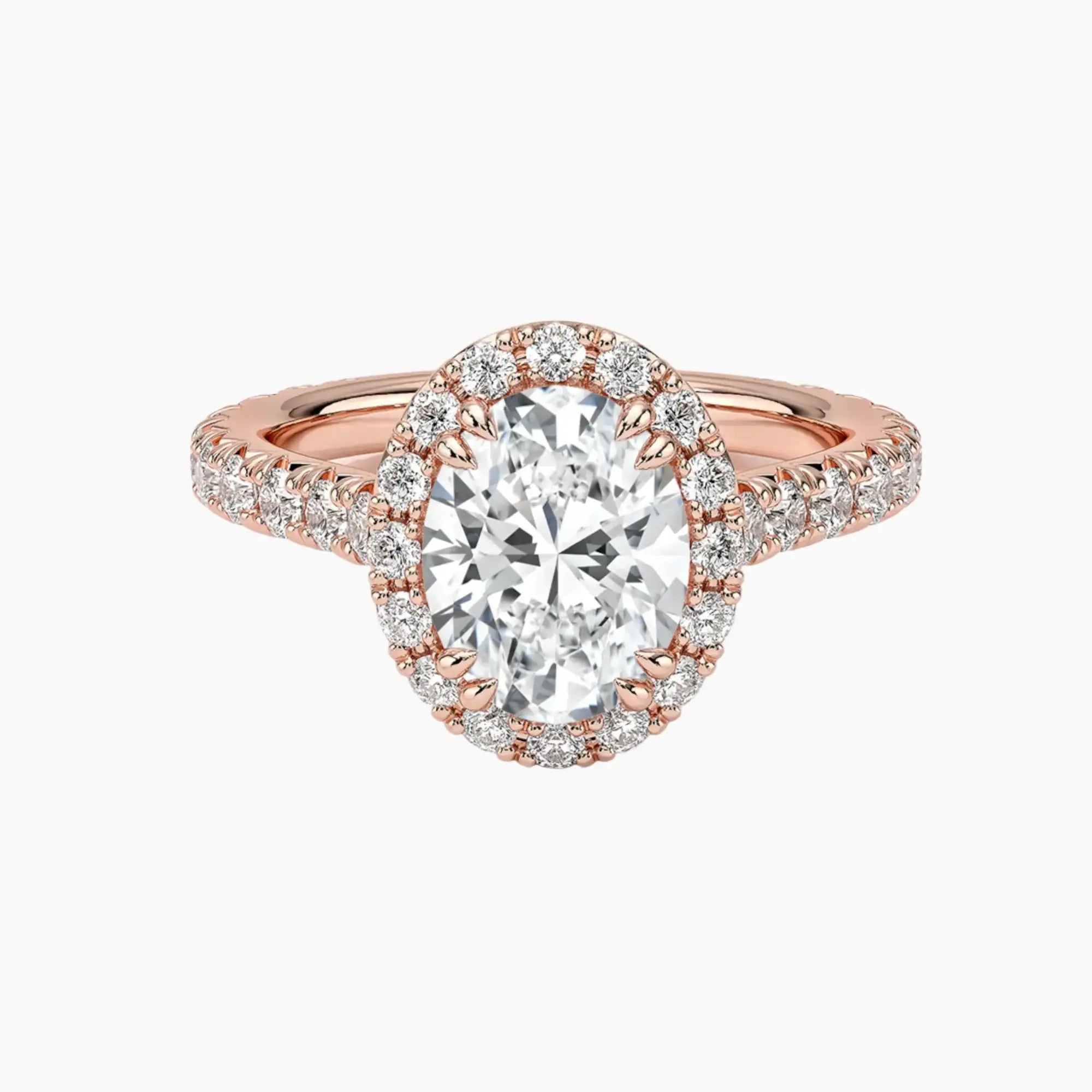 Ophelia Oval Hidden Halo Diamond Ring Setting in 18K Yellow Gold