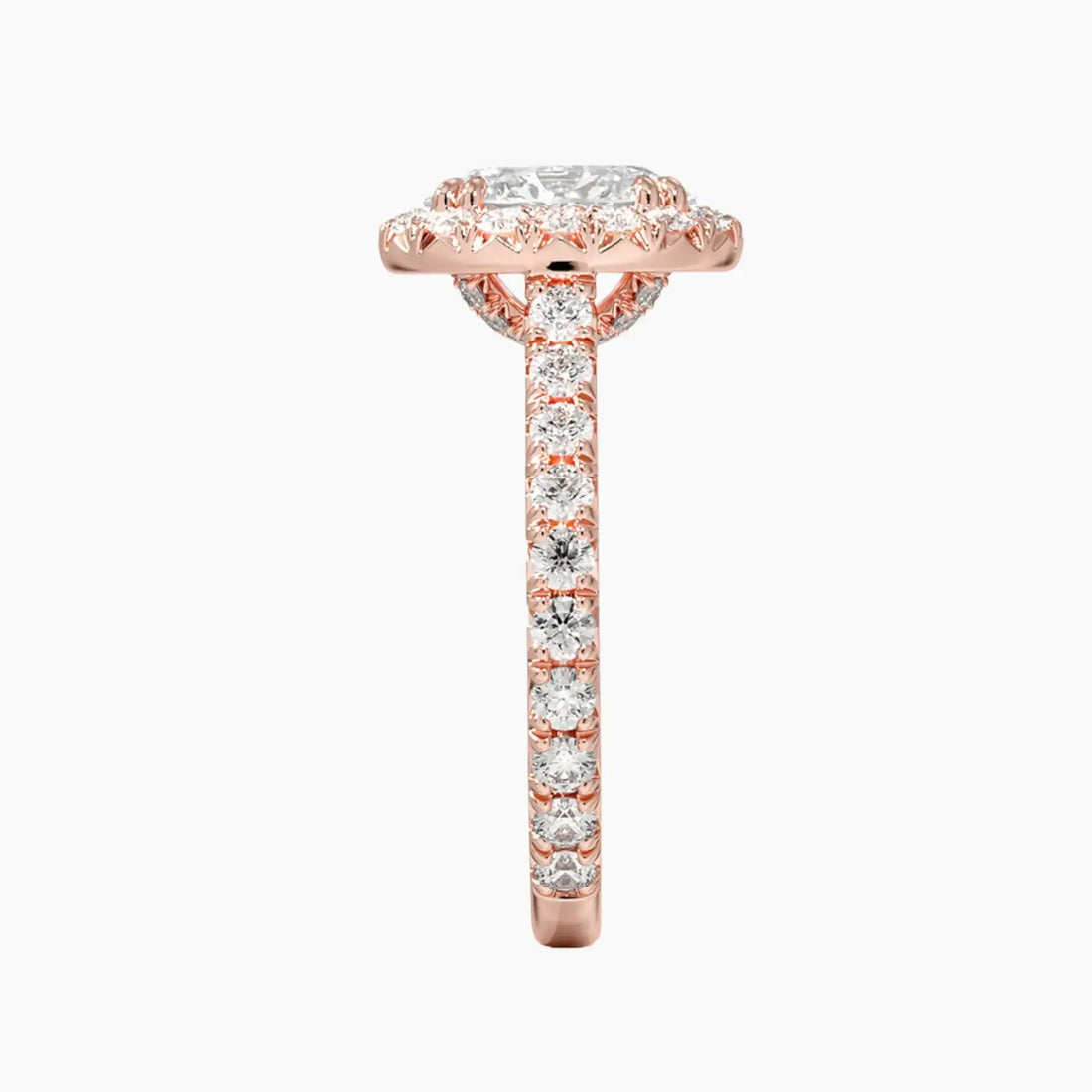 Ophelia Oval Hidden Halo 1.5 Carat Lab Grown Diamond Engagement Ring in 14K Rose Gold