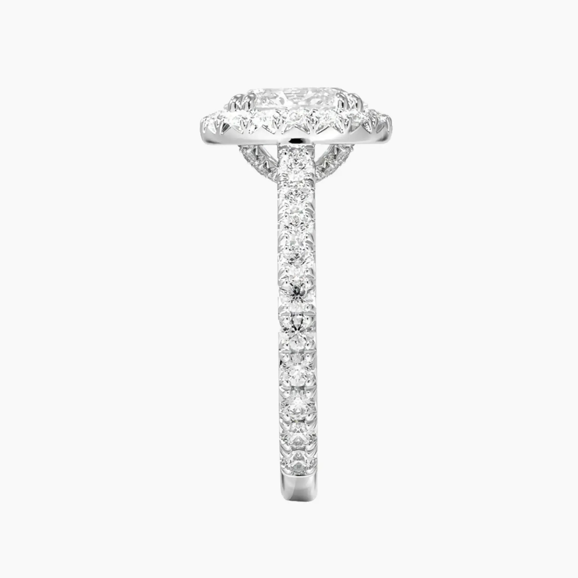 Ophelia Oval Hidden Halo 1.5 Carat Lab Grown Diamond Engagement Ring in 18K White Gold