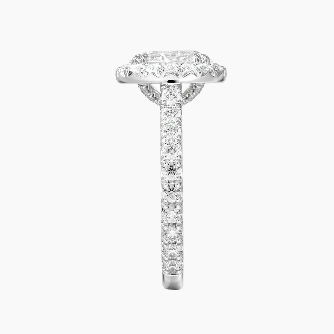 Ophelia Oval Hidden Halo 2.5 Carat Lab Grown Diamond Engagement Ring in 18K Yellow Gold