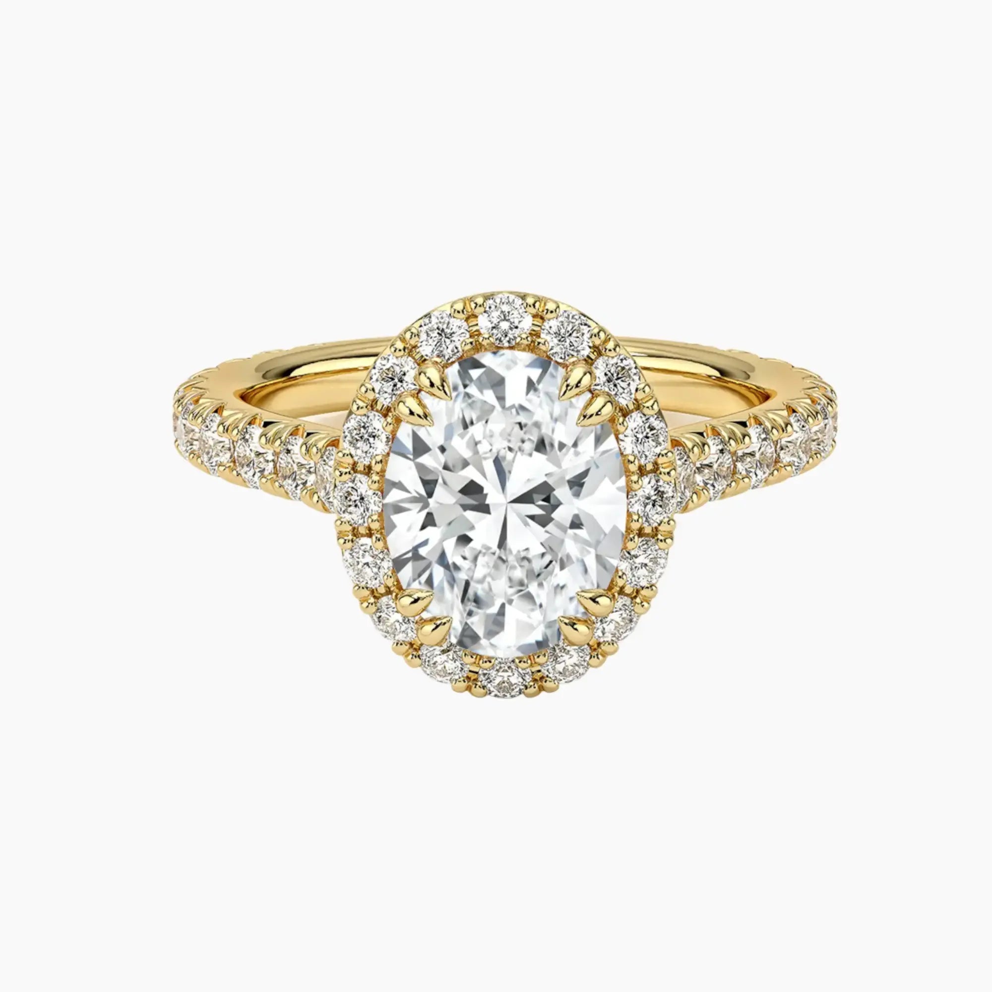 Ophelia Oval Hidden Halo 2.5 Carat Lab Grown Diamond Engagement Ring in 14K Yellow Gold