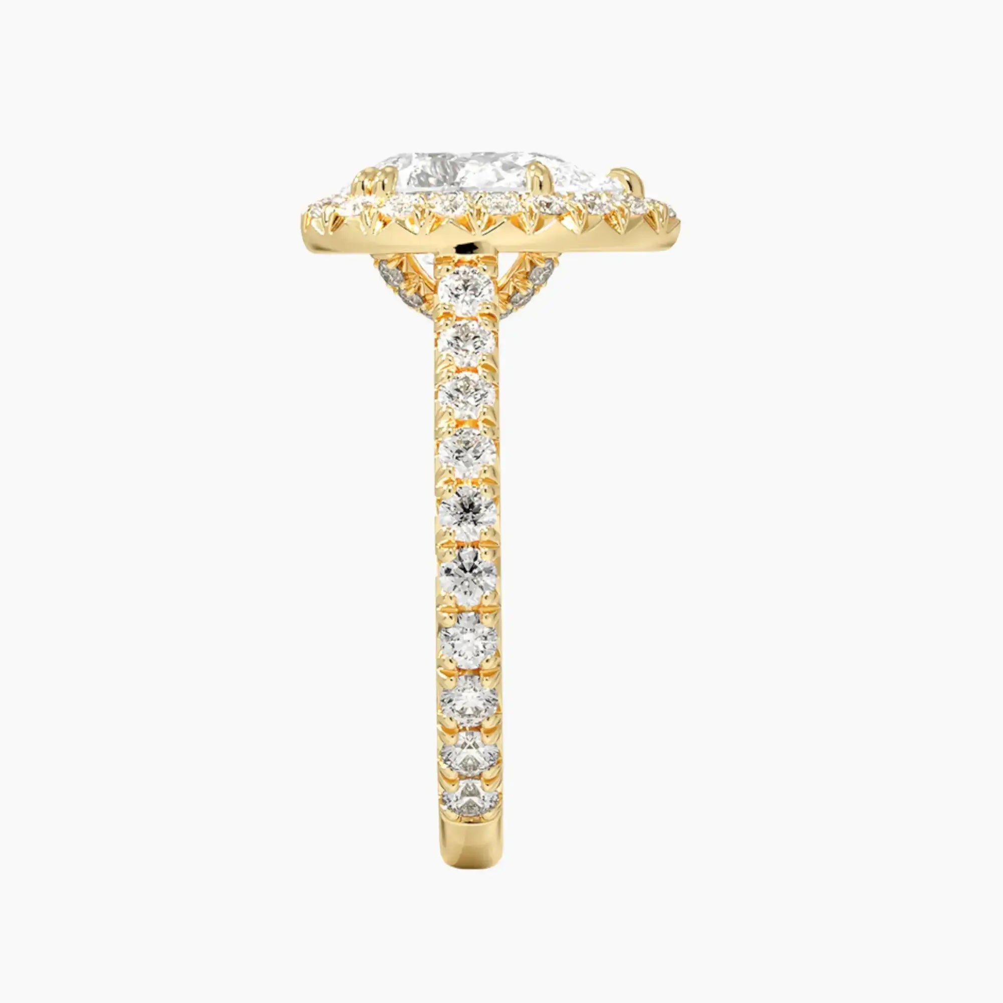 Ophelia Pear Hidden Halo Diamond Ring Setting in 14K Rose Gold