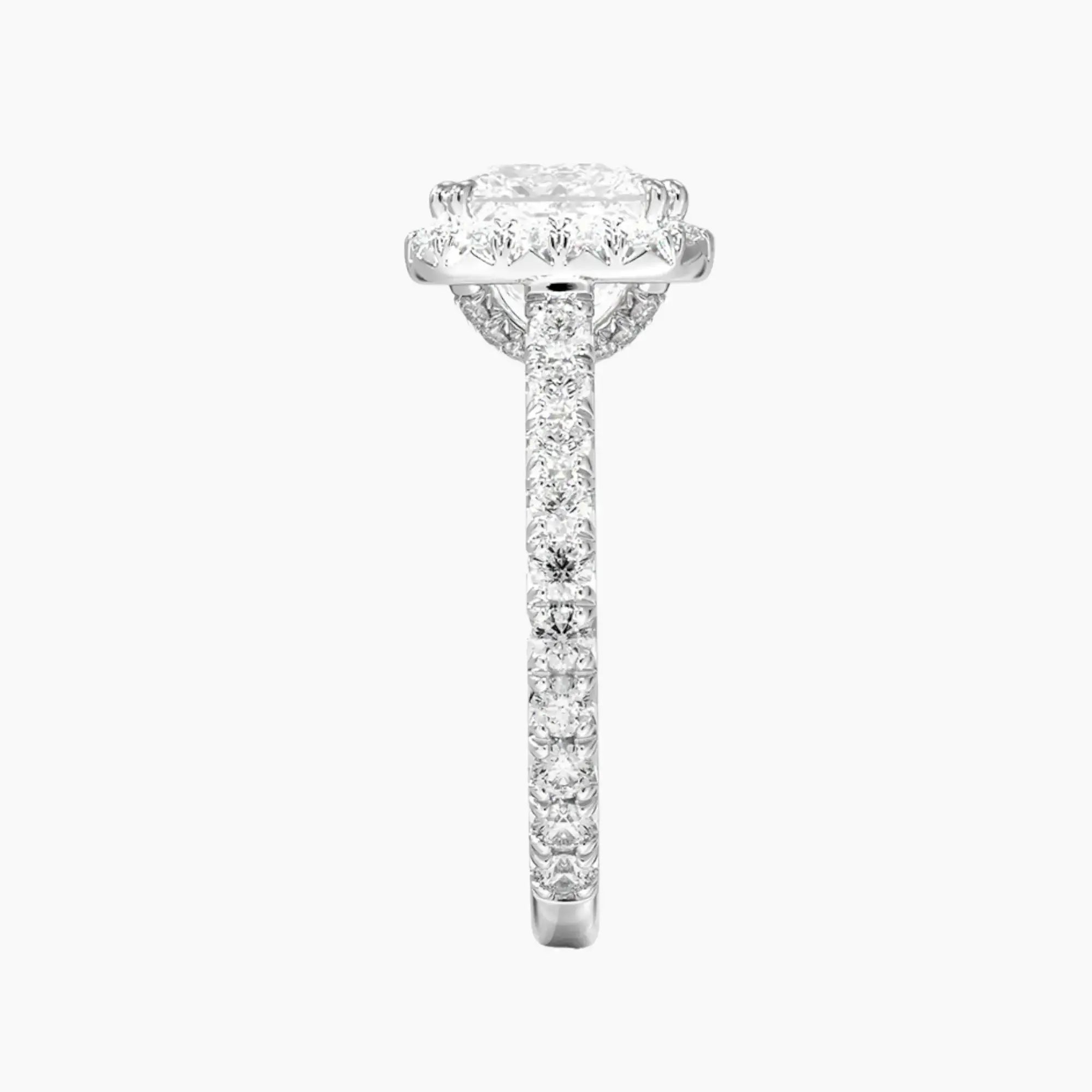 Ophelia Princess Hidden Halo 1.5 Carat Lab Grown Diamond Engagement Ring in 14K White Gold
