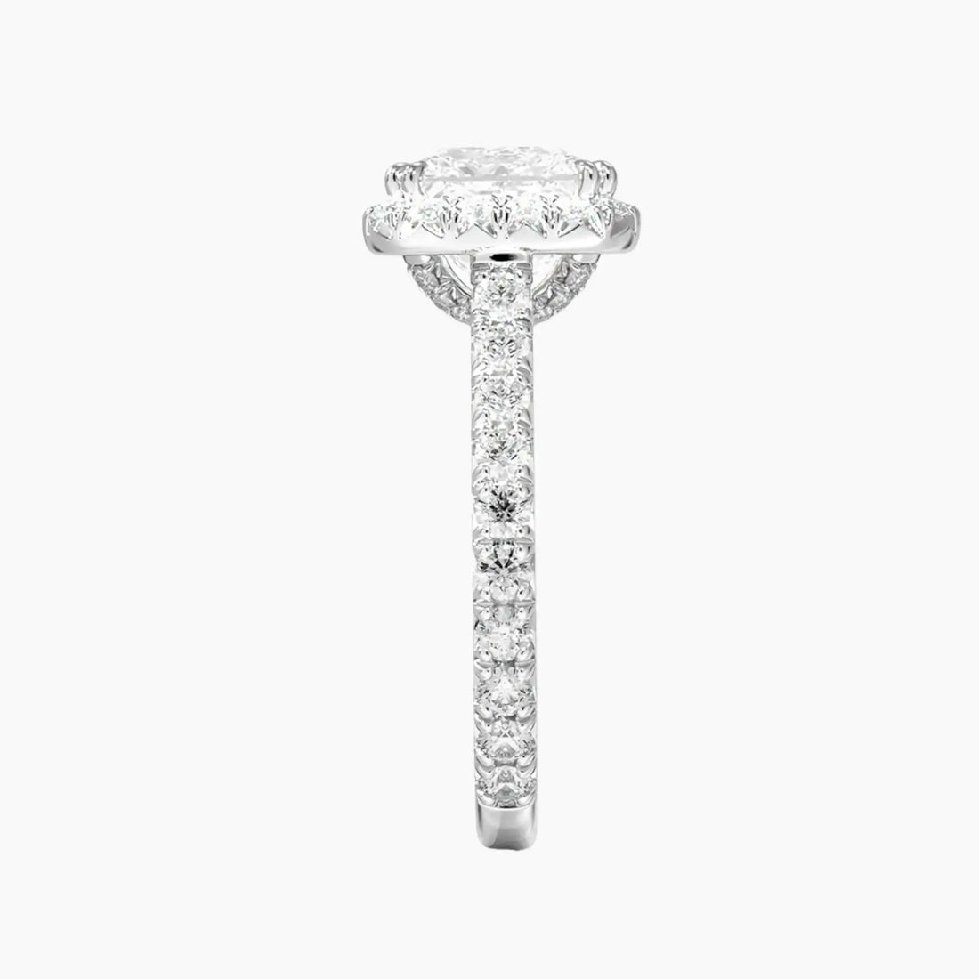 Ophelia Princess Hidden Halo 1.5 Carat Lab Grown Diamond Engagement Ring in 14K White Gold