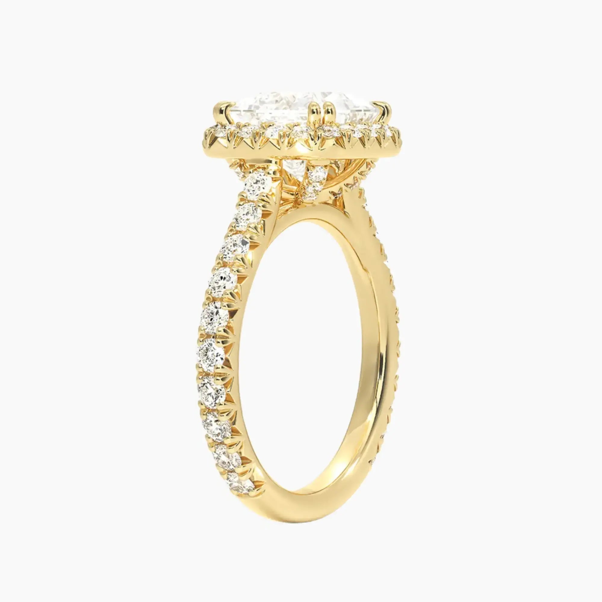 Ophelia Princess Hidden Halo 1.5 Carat Lab Grown Diamond Engagement Ring in 14K White Gold