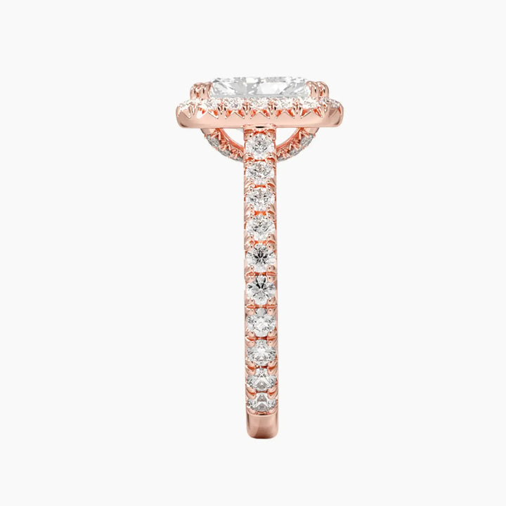 Ophelia Radiant Hidden Halo 1.5 Carat Lab Grown Diamond Engagement Ring in 14K White Gold