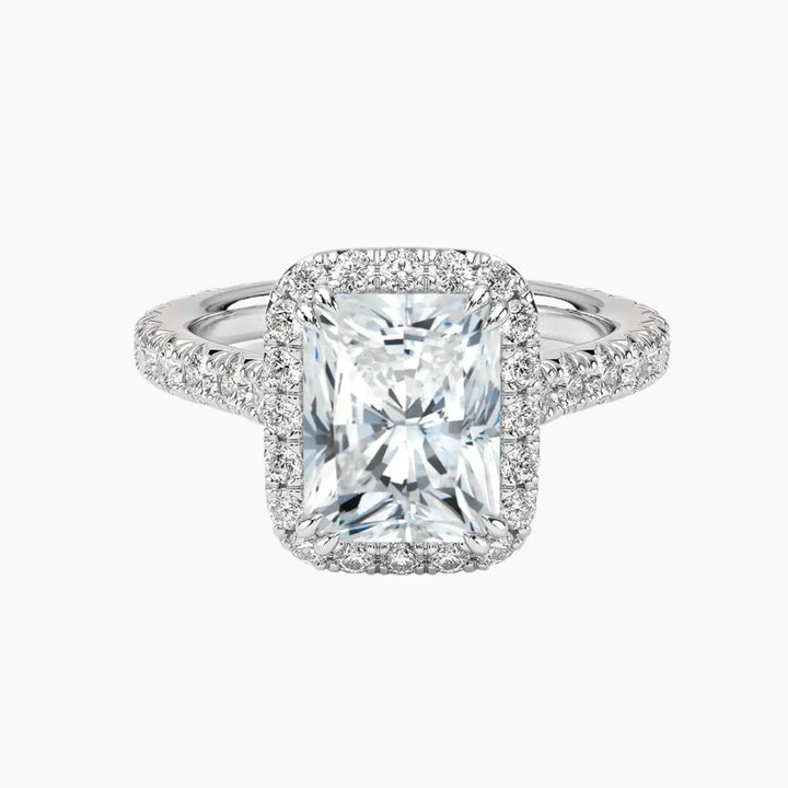 Ophelia Radiant Hidden Halo 2 Carat Lab Grown Diamond Engagement Ring in 18K White Gold