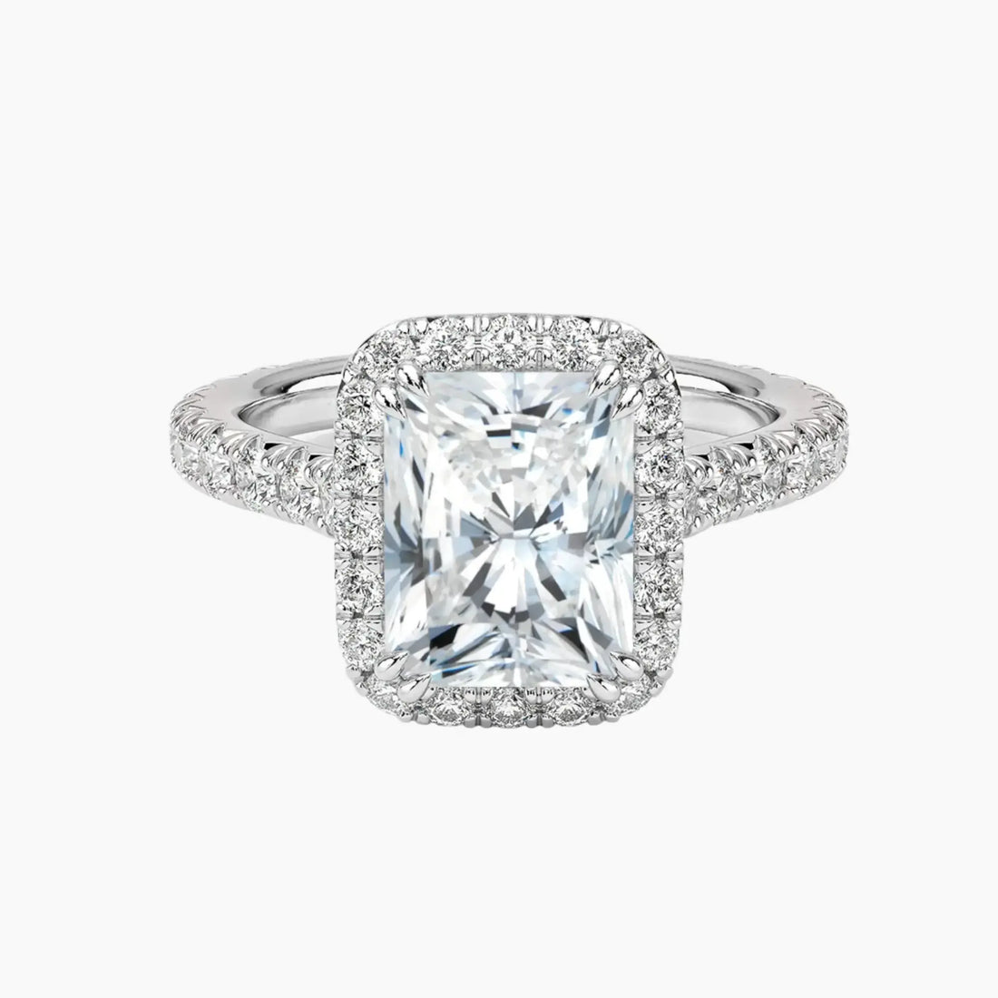 Ophelia Radiant Hidden Halo 1.5 Carat Lab Grown Diamond Engagement Ring in 14K Yellow Gold