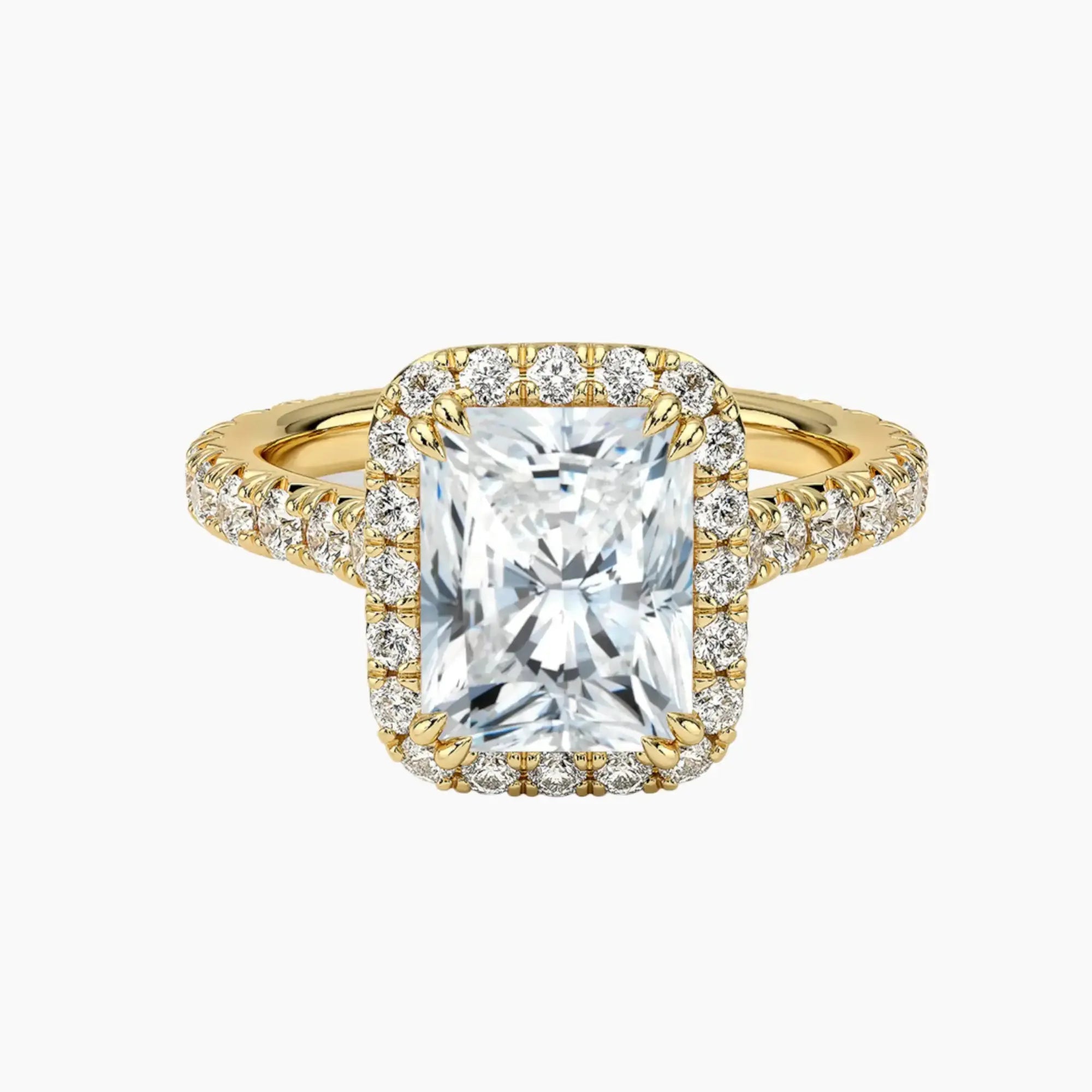 Ophelia Radiant Hidden Halo 1.5 Carat Lab Grown Diamond Engagement Ring in 14K Rose Gold