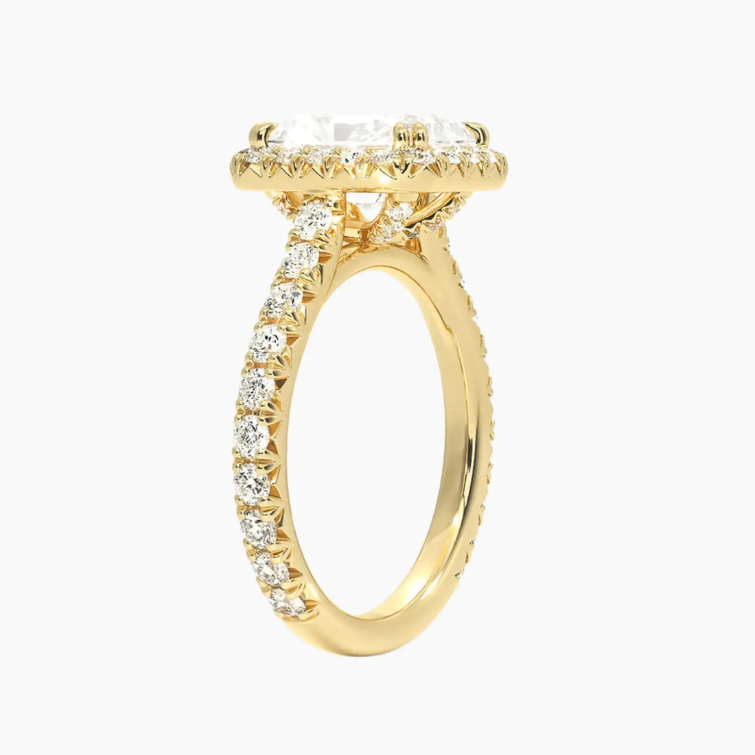 Ophelia Radiant Hidden Halo 1 Carat Lab Grown Diamond Engagement Ring in 18K Rose Gold
