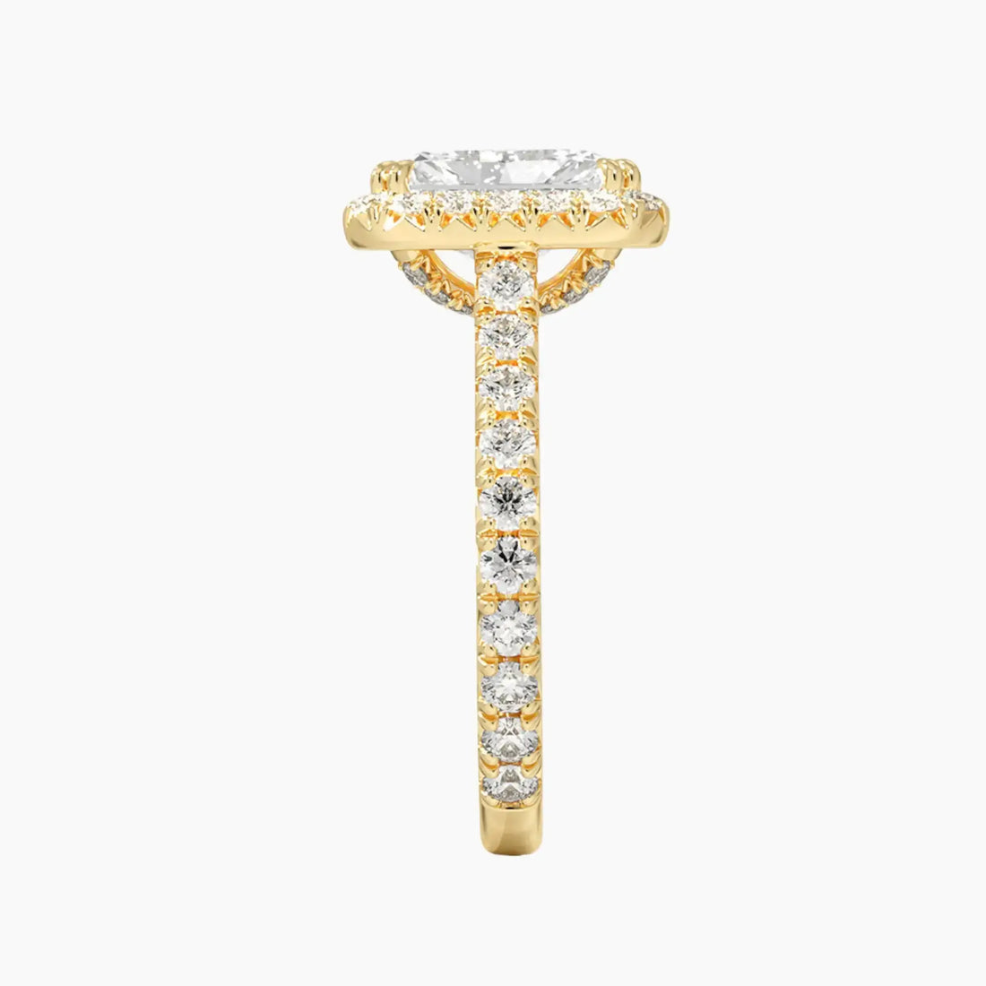 Ophelia Radiant Hidden Halo 3 Carat Lab Grown Diamond Engagement Ring in 18K White Gold