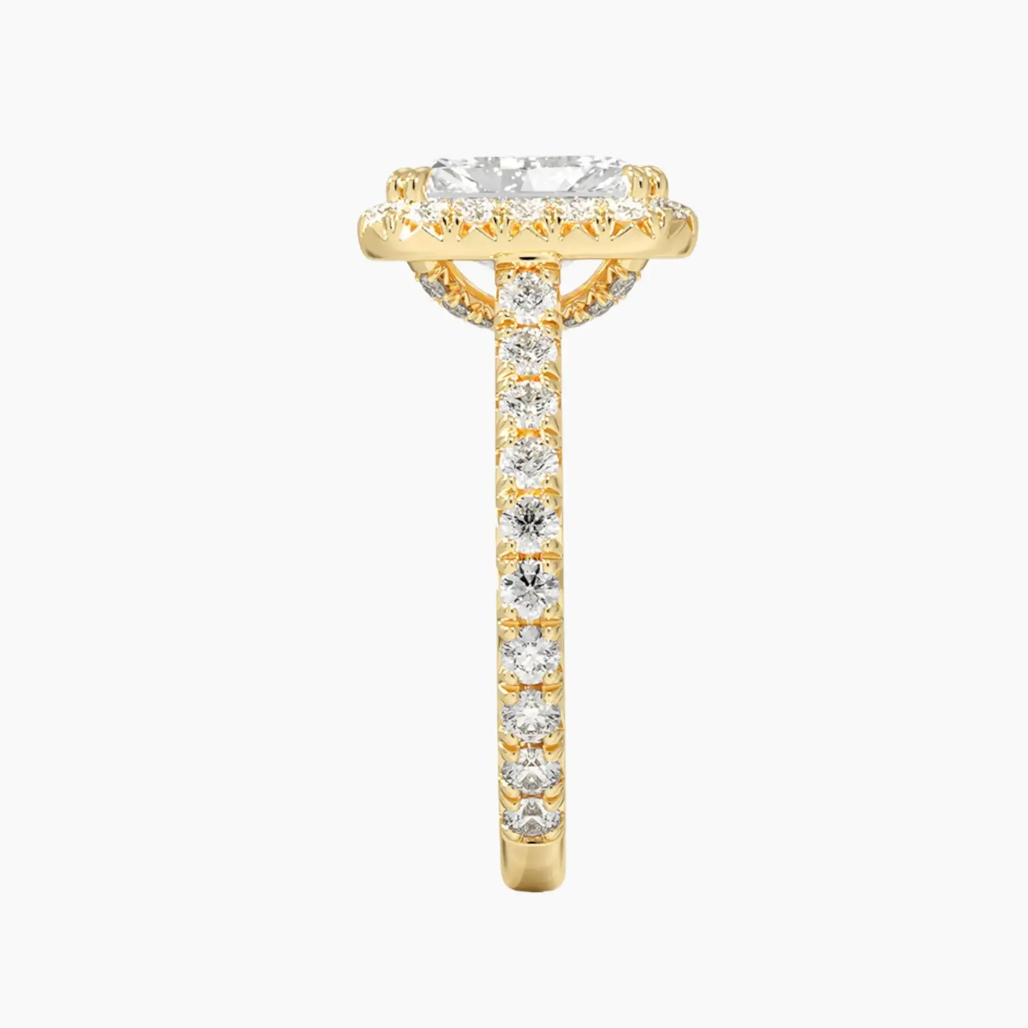 Ophelia Radiant Hidden Halo 1 Carat Lab Grown Diamond Engagement Ring in 14K Yellow Gold