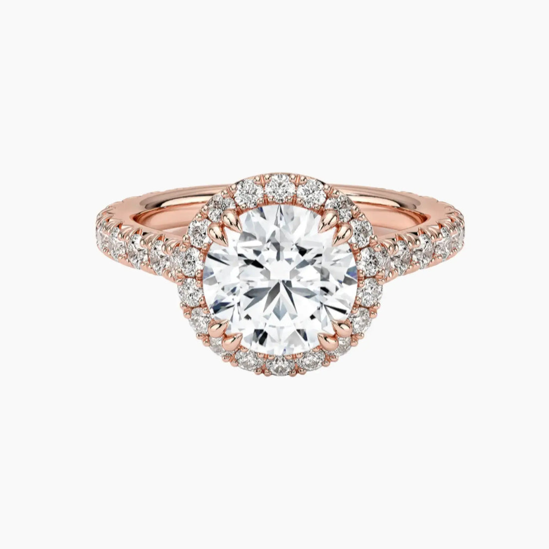 Ophelia Round Hidden Halo 2.5 Carat Lab Grown Diamond Engagement Ring in 18K White Gold