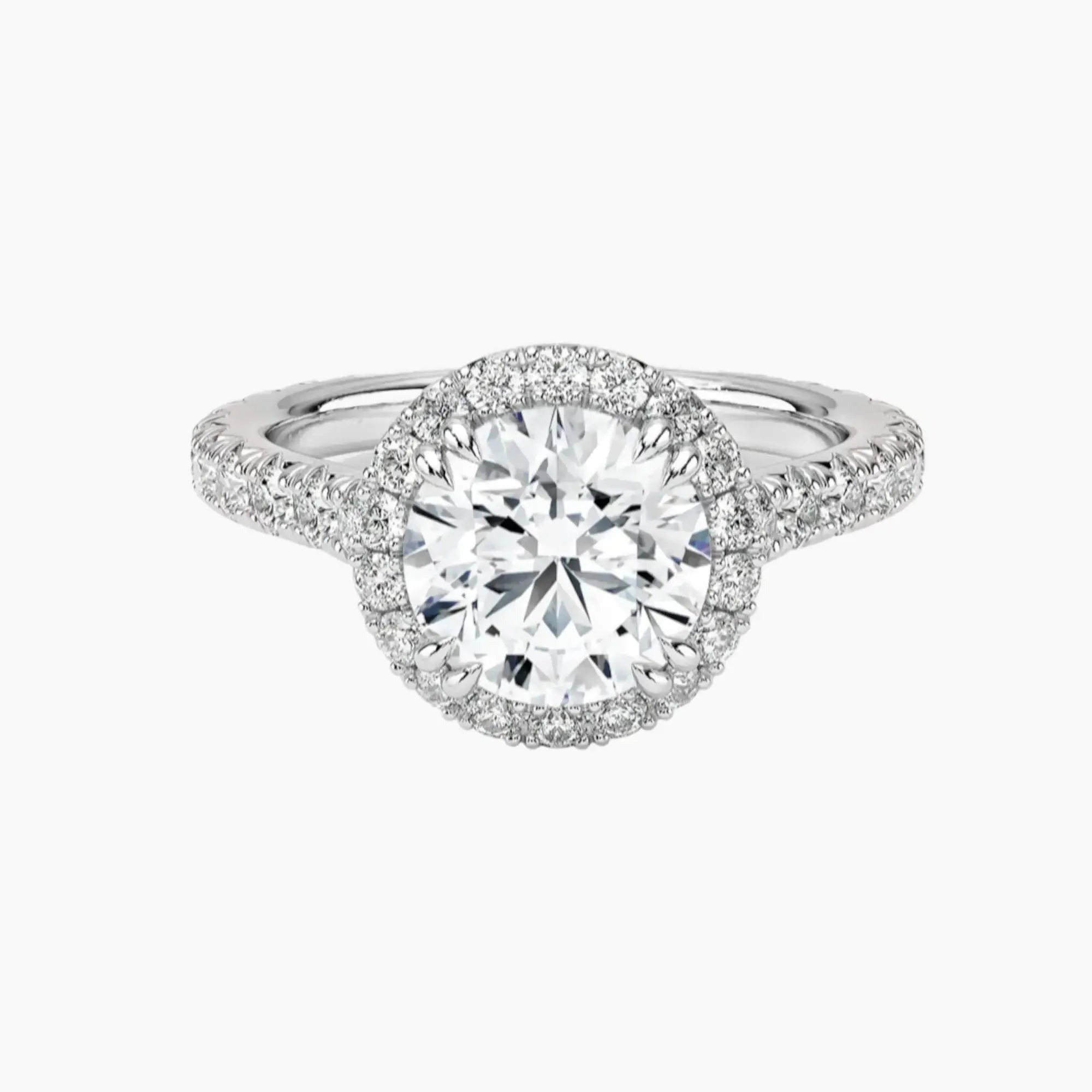 Ophelia Round Hidden Halo 2.5 Carat Lab Grown Diamond Engagement Ring in 18K White Gold