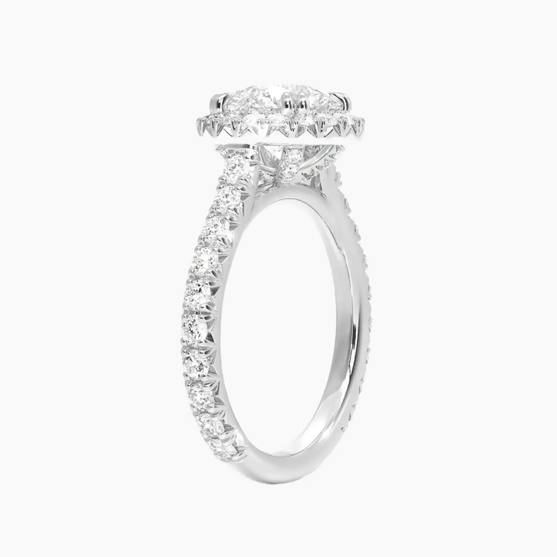Ophelia Round Hidden Halo 3 Carat Lab Grown Diamond Engagement Ring in 14K Yellow Gold
