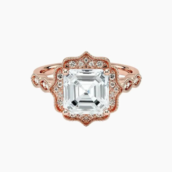 Talitha Asscher 2 Carat Lab Grown Diamond Engagement Ring in 14K Rose Gold
