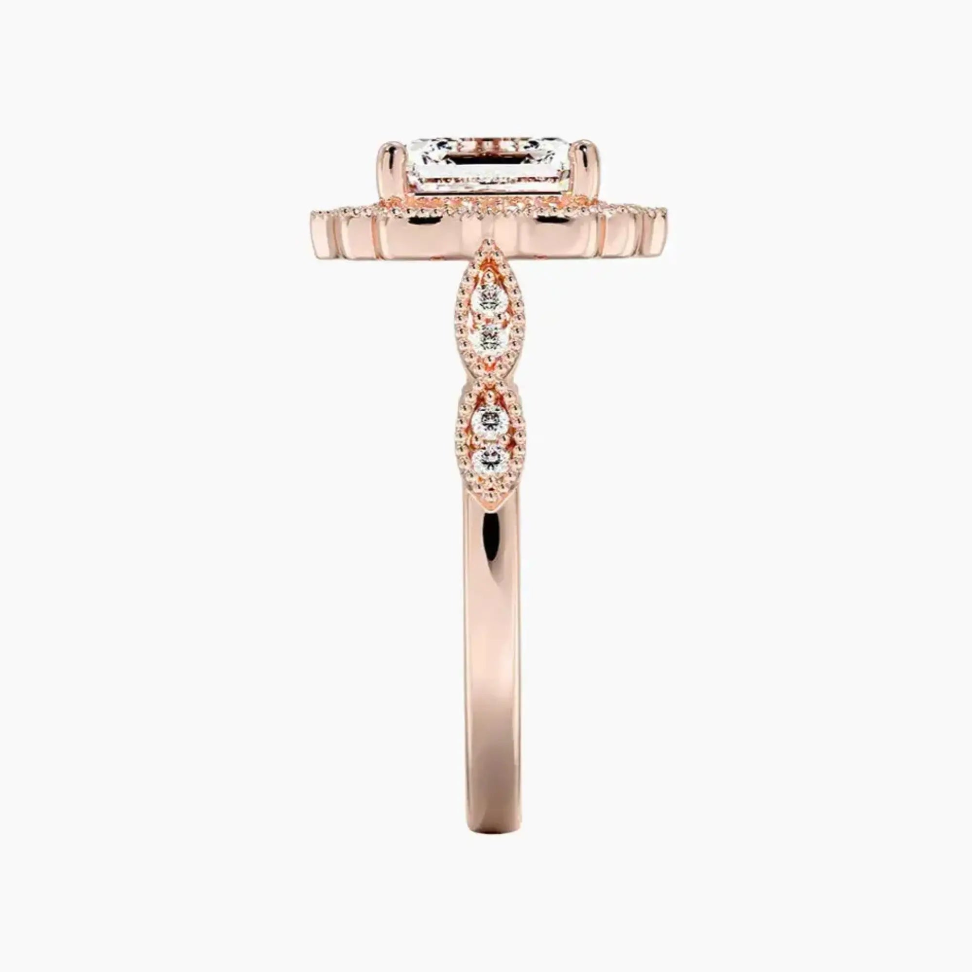 Talitha Asscher 1 Carat Lab Grown Diamond Engagement Ring in 18K Rose Gold