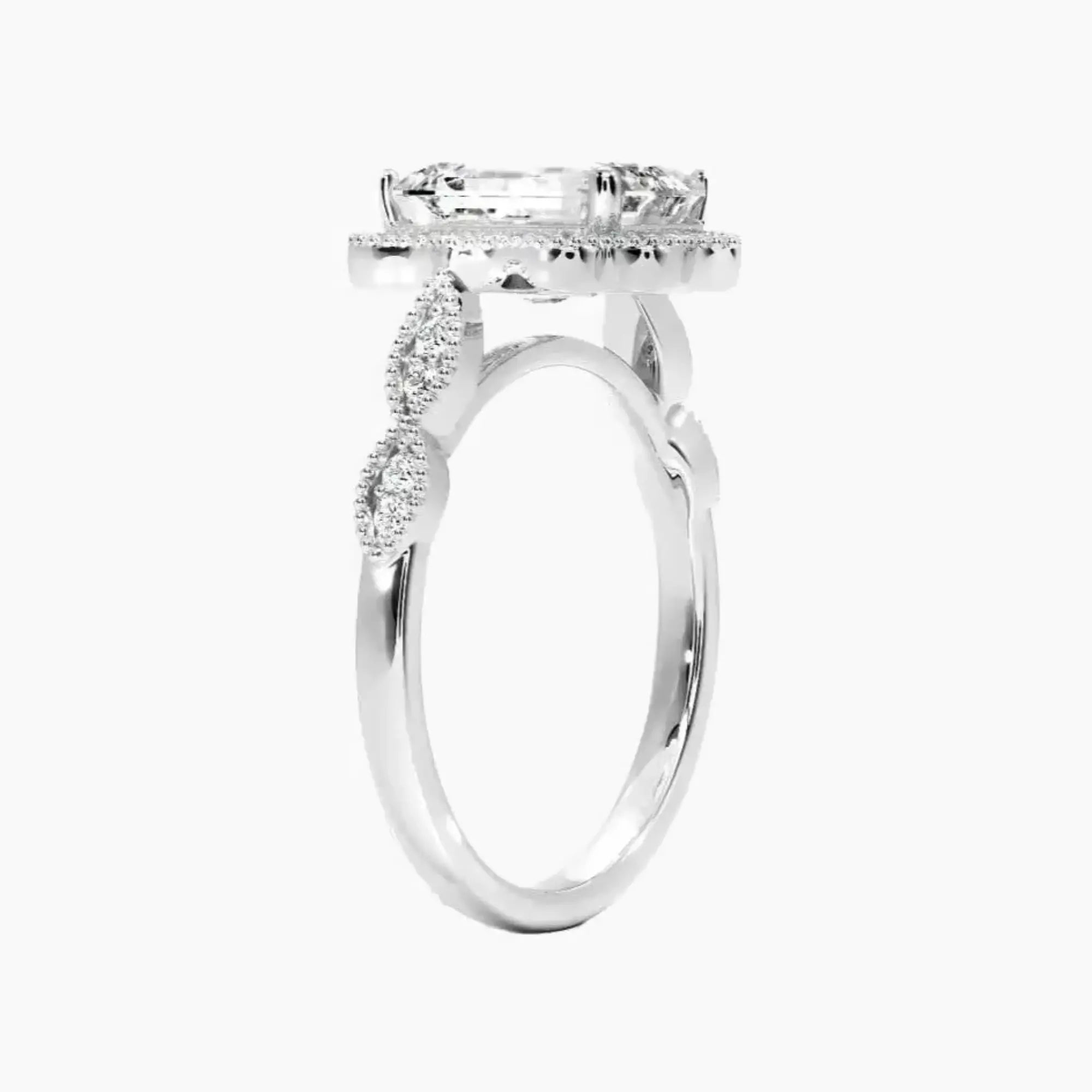 Talitha Asscher 2 Carat Lab Grown Diamond Engagement Ring in 18K White Gold