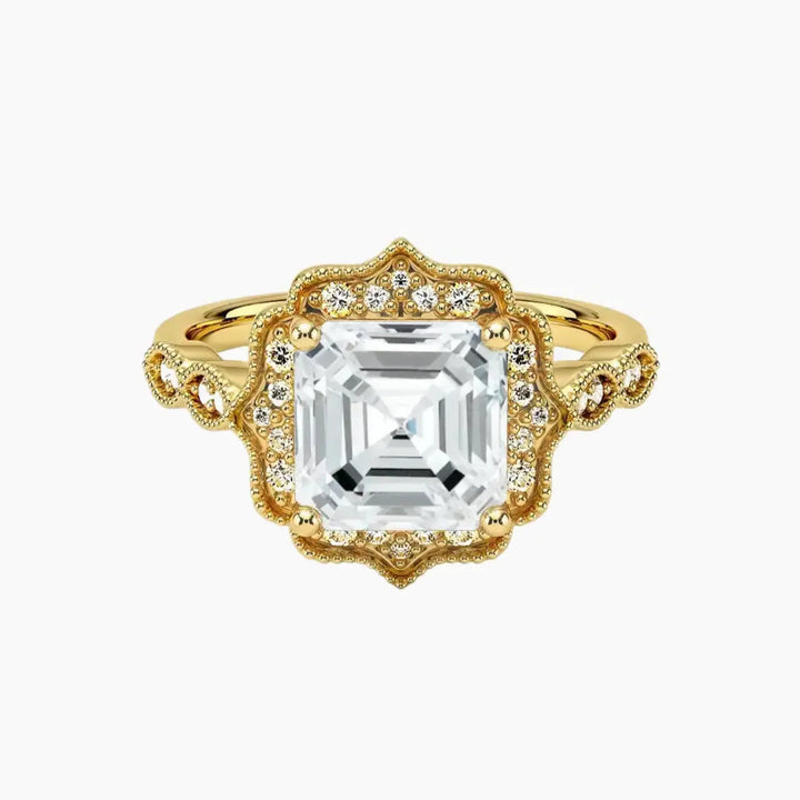 Talitha Asscher 1 Carat Lab Grown Diamond Engagement Ring in 18K Yellow Gold