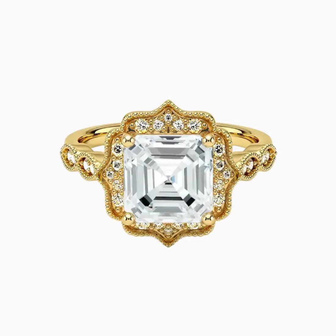 Talitha Asscher 1 Carat Lab Grown Diamond Engagement Ring in 18K White Gold