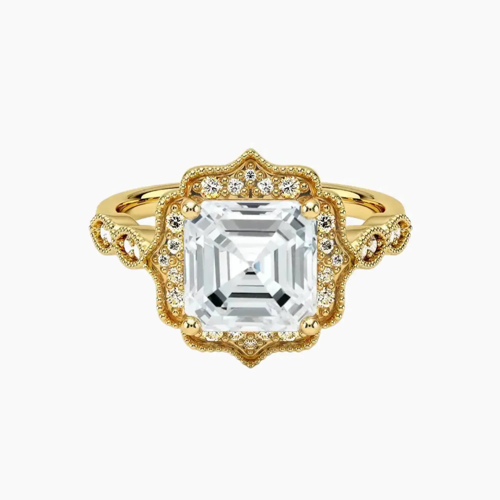 Talitha Asscher 2.5 Carat Lab Grown Diamond Engagement Ring in 18K White Gold