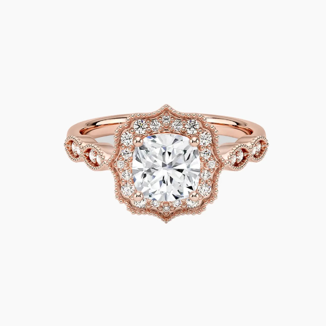 Talitha Cushion Diamond Ring Setting in 18K Yellow Gold